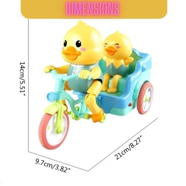 Quirky Quacker Ride - Musical Duck on Tricycle/Rickshaw Toy with Playful Lights