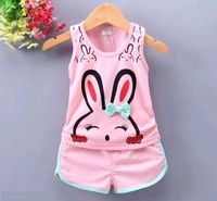 Mickey Print Tee and Capri Pants Ensemble for Children (Lime Green Tee with Capri Pants in Lime Green, Bubblegum Pink Tee with Matching Bubblegum Pink Capri Pants) - 9-12 Months