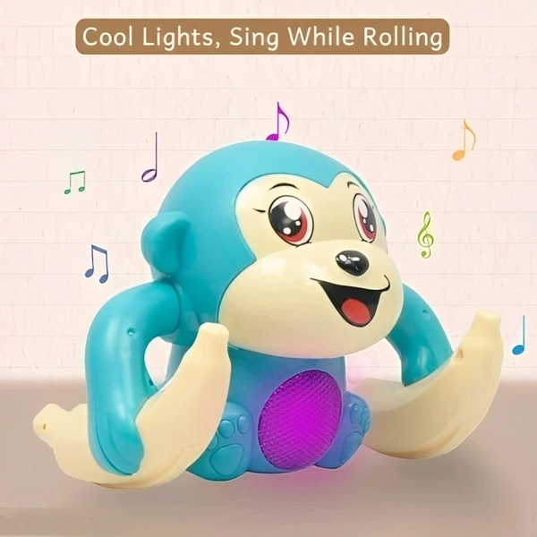 Dancing Monkey With 360° Roll And Glow , Musical Toy  - Electric Violet