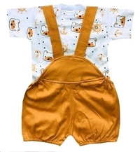 Casual Printed Dungaree Set for Baby Boys & Baby Girls - 9-12 Months