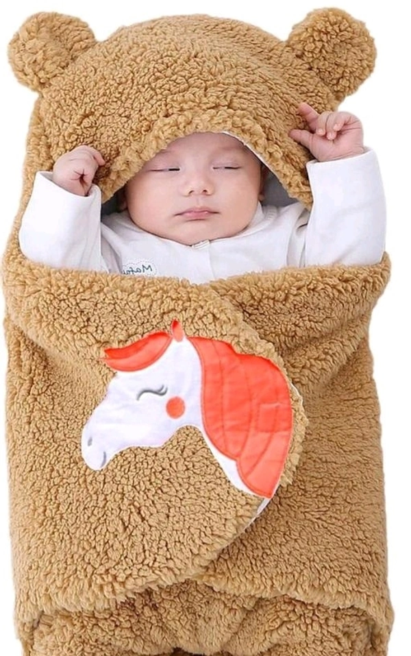 Baby Blanket Wearable Swaddle Wrapper For Baby Boys And Baby Girls, Unicorn - Brown