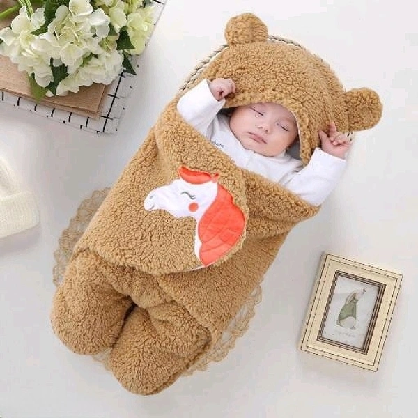 Baby Blanket Wearable Swaddle Wrapper For Baby Boys And Baby Girls, Unicorn - Brown