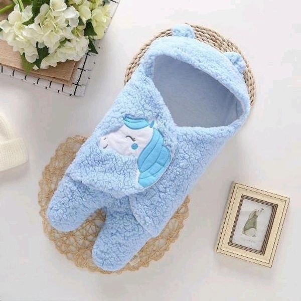 Baby Blanket Wearable Swaddle Wrapper For Baby Boys And Baby Girls, Unicorn - Cerulean