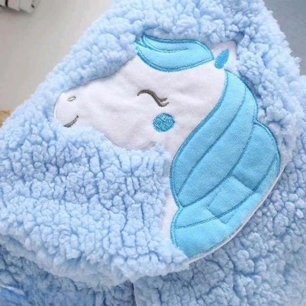 Baby Blanket Wearable Swaddle Wrapper For Baby Boys And Baby Girls, Unicorn - Cerulean