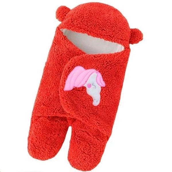 Baby Blanket Wearable Swaddle Wrapper For Baby Boys And Baby Girls, Unicorn - Red