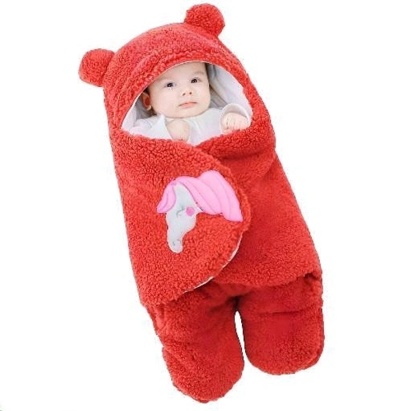 Baby Blanket Wearable Swaddle Wrapper For Baby Boys And Baby Girls, Unicorn - Red