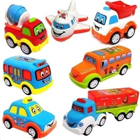 ADKD Friction Powered Pull Back Toy Vehicles Set of 7 - Multicolor