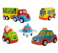 ADKD Friction Powered Pull Back Toy Vehicles Set of 5 - Multicolor