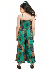 Rayon Overall Print A-Line Maxi Jumpsuit - 3-4 Years