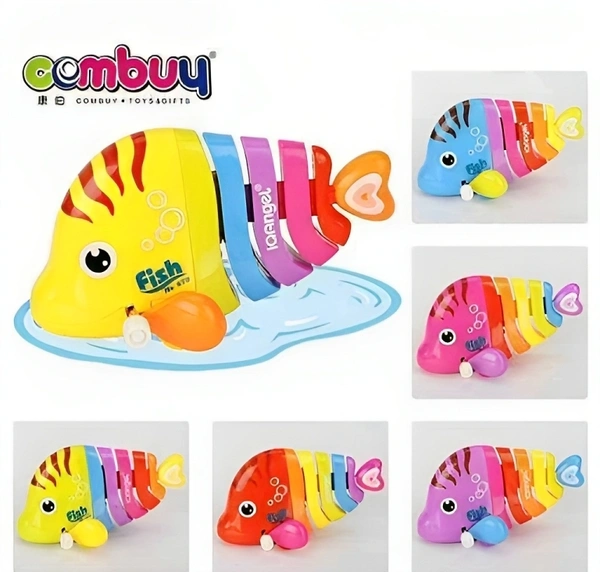 Vibrant Moving Fish Toy for Toddlers - Wind-Up Gear Action!