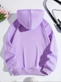 CrazyInk Purple Unicorn Print Stylish Hoodies/Jacket for Girls - 10-11 Years