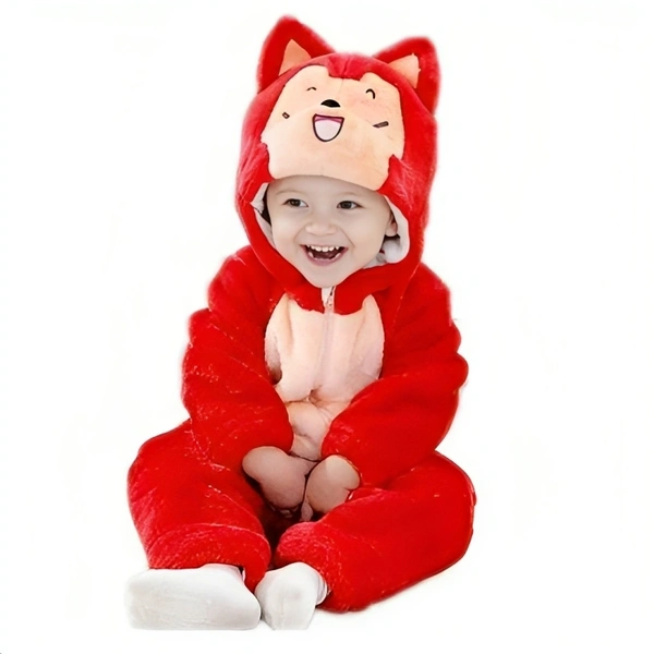 Adorable Panda Style Baby Jumpsuit - BRANDONN Unisex Cosplay Outfit - 9-12 Months, Red