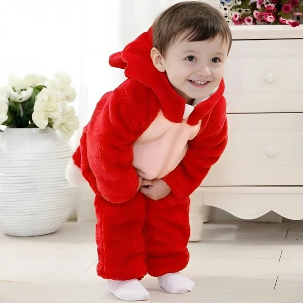 Adorable Panda Style Baby Jumpsuit - BRANDONN Unisex Cosplay Outfit - 6-9 Months, Red