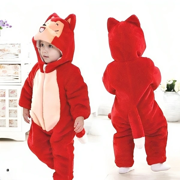 Adorable Panda Style Baby Jumpsuit - BRANDONN Unisex Cosplay Outfit - 3-6 Months, Red