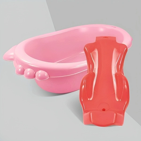 Dash Coco Anti Slip Plastic Bathtub with Toddler Bath Seat - Free Size
