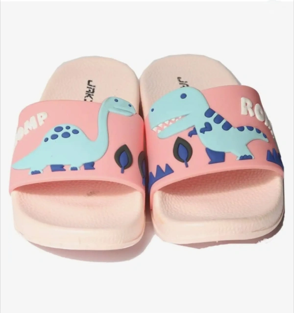 Elegant Pink Plastic Flip Flops for Kids - 6-7 Years