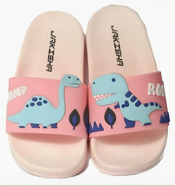 Elegant Pink Plastic Flip Flops for Kids - 6-7 Years