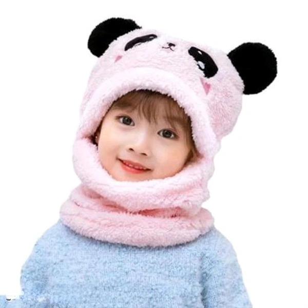 Panda Kids Woolen Cap  - Pink
