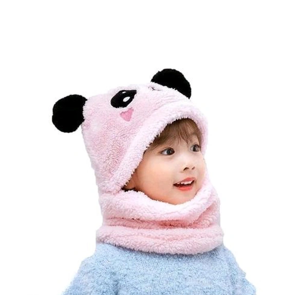 Panda Kids Woolen Cap  - Pink