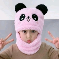 Panda Kids Woolen Cap  - Pink