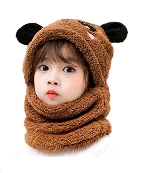 Panda Kids Woolen Cap  - Brown