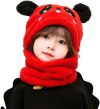Panda Kids Woolen Cap  - Red
