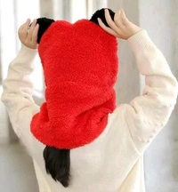 Panda Kids Woolen Cap  - Red