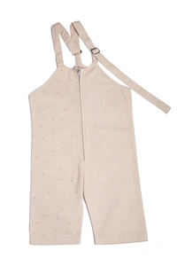 Yabai Oatmilk Delight: Girls' Dungaree Dress for Casual Elegance - 9-10 Year