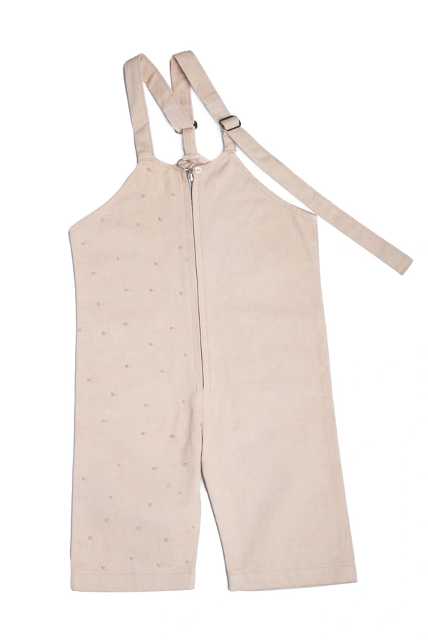 Yabai Oatmilk Delight: Girls' Dungaree Dress for Casual Elegance - 9-10 Year