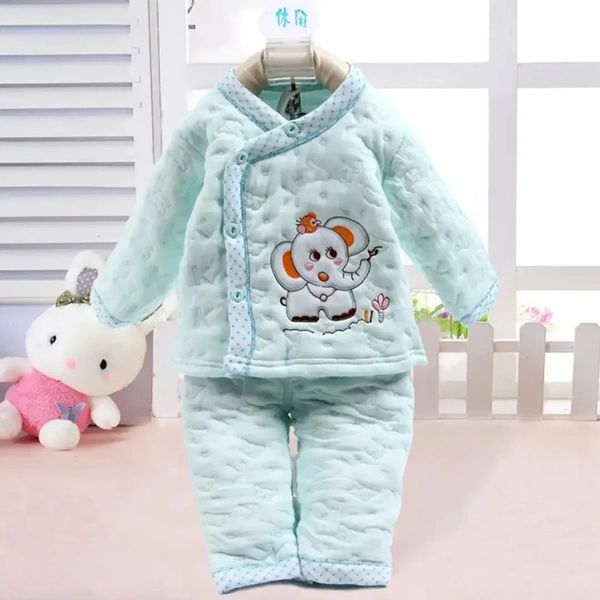 Unisex Newborn Baby Fleece Winter Wear Dress  - 0-3 Month, Neptune
