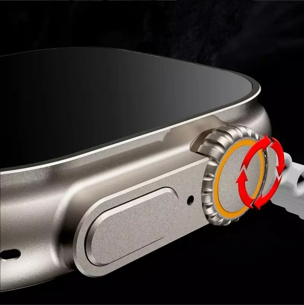 HK10 Ultra Smartwatch 3D Oled Display - 32GB Storage Connect With Airpod Pro And Smartphone  - Silver, Black Strap