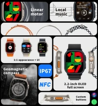 MT78|Series 8 Ultra |Music Edition |1 GB Storage |Oled Display |Airpod Pro Connect |Geographical Compass