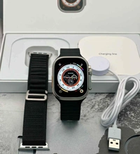 A8 |Series 8 Ultra Smartwatch | Dual Strap |On/Off Apple Logo  - Black