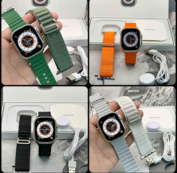 A8 |Series 8 Ultra Smartwatch | Dual Strap |On/Off Apple Logo  - Orange