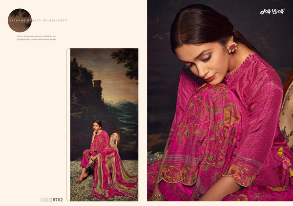 Jai Vijay Silk Digital Print With Hand Work