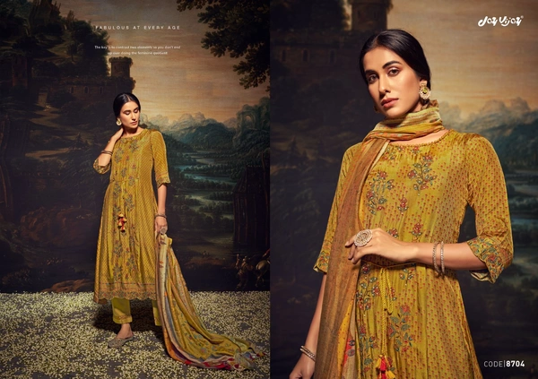 Jai Vijay Silk Digital Print With Hand Work