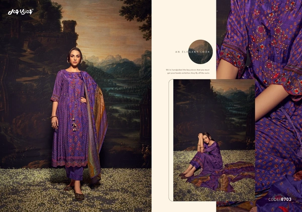 Jai Vijay Silk Digital Print With Hand Work