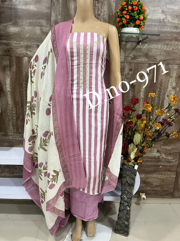 Cotton Print Net Handwork Patch Dupatta Cotton Bottom Pure Cotton Print