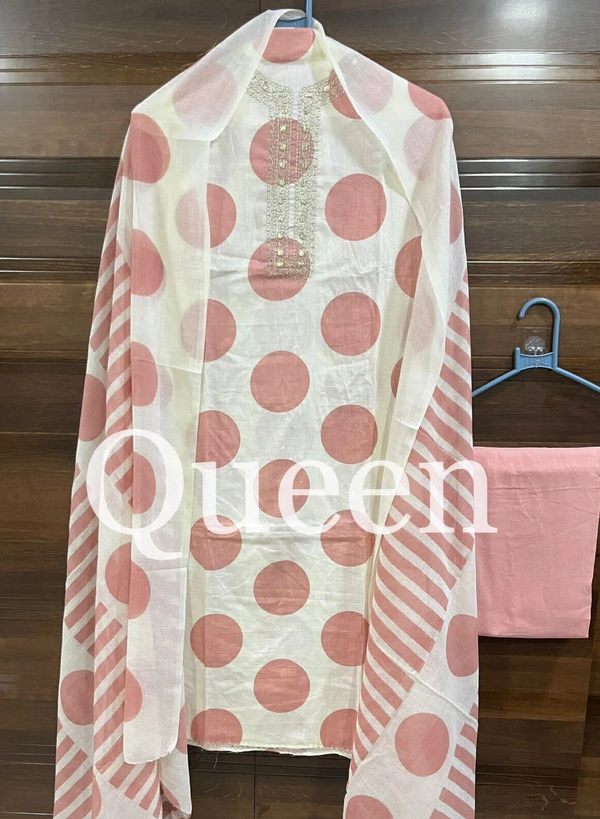 Cotton Print Net Handwork Patch Dupatta Cotton Bottom Pure Cotton Print