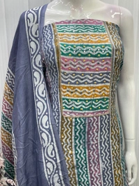 *TOP* SILK MULTI BATIK NECK PATCH HANDWORK *BOTTOM* COTTON *DUPPATTA* SILK MULTI BATIK 