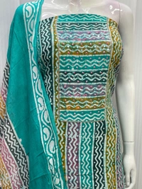 *TOP* SILK MULTI BATIK NECK PATCH HANDWORK *BOTTOM* COTTON *DUPPATTA* SILK MULTI BATIK 