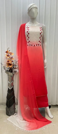 GEORGETTE SHADED Net Handwork 