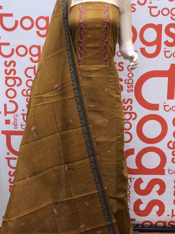 *togss presents**Strip SLUB polo* beautiful neck  embroidery work 