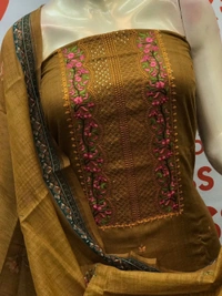 *togss presents**Strip SLUB polo* beautiful neck  embroidery work 