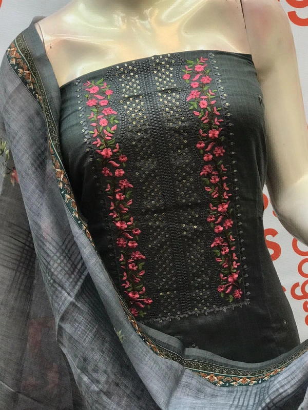 *togss presents**Strip SLUB polo* beautiful neck  embroidery work 