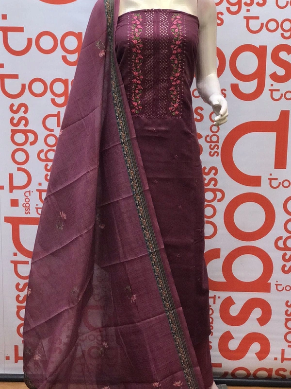*togss presents**Strip SLUB polo* beautiful neck  embroidery work 