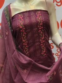 *togss presents**Strip SLUB polo* beautiful neck  embroidery work 