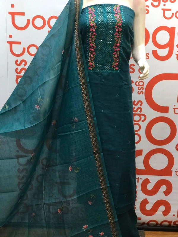 *togss presents**Strip SLUB polo* beautiful neck  embroidery work 
