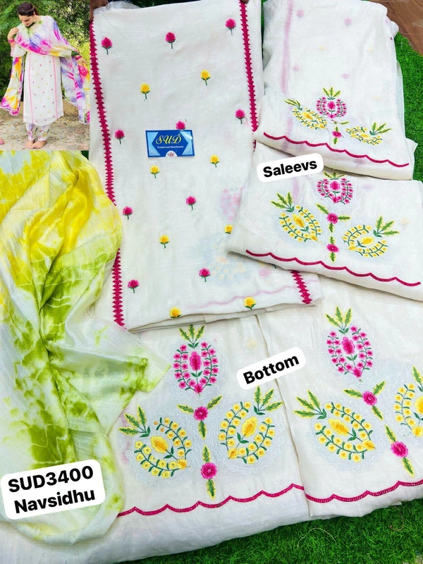 Muslin Suit With Embroidery 
