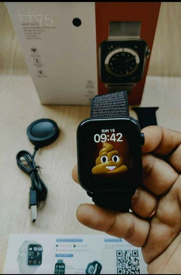 FK 75 SMART WATCH FULL DISPLAY CROWN WORKING CUSTOMISED WALLPAPER CHANGE ALL INDIA DELIVERY COD AVAILABLE - #000000
